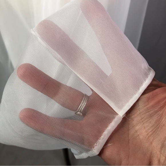 VINTAGE Artemis peignoir white sheer lace collar romantic bridal sissy 32 - Picture 9 of 10